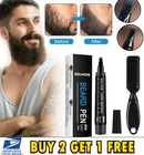 Beard Filling Pen Brush Kit 4-Tip Pencil Filler Hair Styling Eyebrow for Men