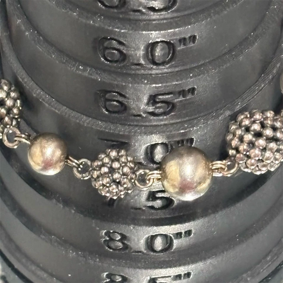 Pulsera Michael Dawkins de plata esterlina noche estrellada con cuentas cierre de palanca 7 pulgadas Foto 3 de 4