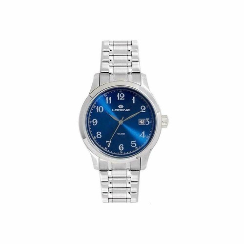 LORENZ OROLOGIO UOMO 26250CC ACCIAIO vintage numeri arabi da polso tondo  blu | eBay