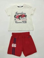 MAGLIA E PANTALONE COMPLETO ESTIVO BIMBO NEONATO 1-3-6-9-12-18-24-30 MESI