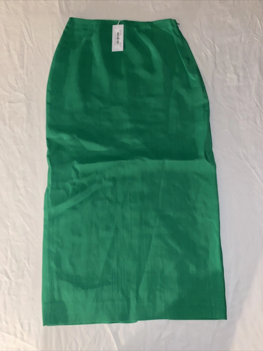 Rosie Assoulin Button Down Pencil Skirt in Green