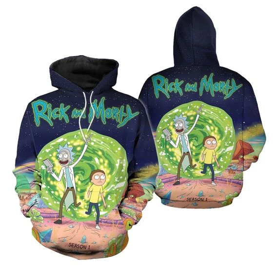 Rick And Rickandmorty 3d Pullover Hoodie