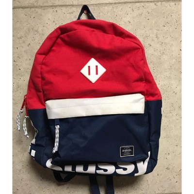 STUSSY X Herschel Sport SP15 Zaino Navy Rosso IN Collaborazione Borsa Usato  | eBay