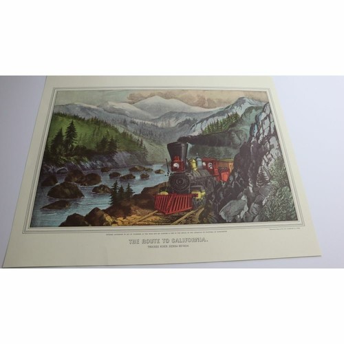 Currier & Ives Vtg Paper Print Route To California Truckee River Sierra Nevada - Picture 6 of 7