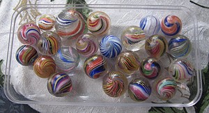 Lot-of-23-Vtg-Hand-Made-German-Glass-Marbles