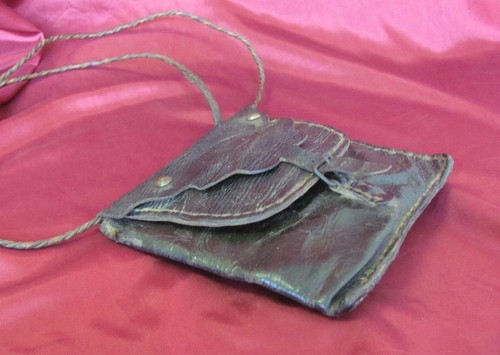 1600s ANTIQUE LEATHER MEN PURSE BAG XTR. RARE! - Picture 6 of 12