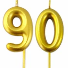 Gold Number 90 Candle 90th Birthday Party Cake Decoration Anniversary age year