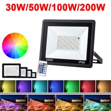 RGB LED Floodlight Colour Changing Outdoor Garden Security Spotlight Flood Light