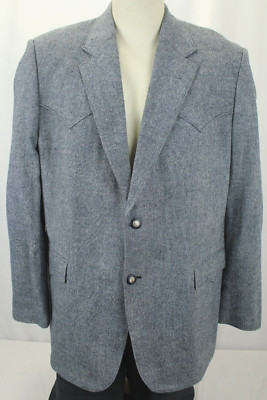 CIRCLE S WESTERN WEAR MEN'S TWEED WOOL/SILK BLEND WESTERN BLAZER SIZE 44L VGC1