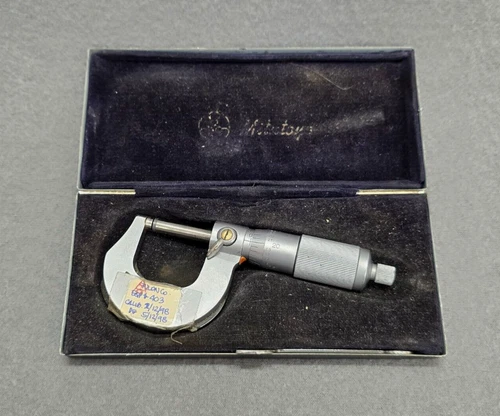 Vintage Mitutoyo 102-124 1" OD Micrometer w/Case from Tulon Co.