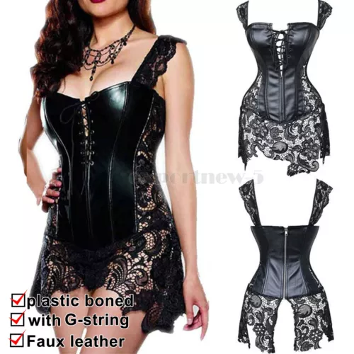 Bustier Corsé Top Mujeres Sobre Busto Con Cordones Cintura Deshuesada Entrenador Lencería Burlesca - Imagen 23 de 32