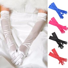 Long Women Satin Gloves Wedding Bridal Banquet Evening Dress Prom Opera Handwear