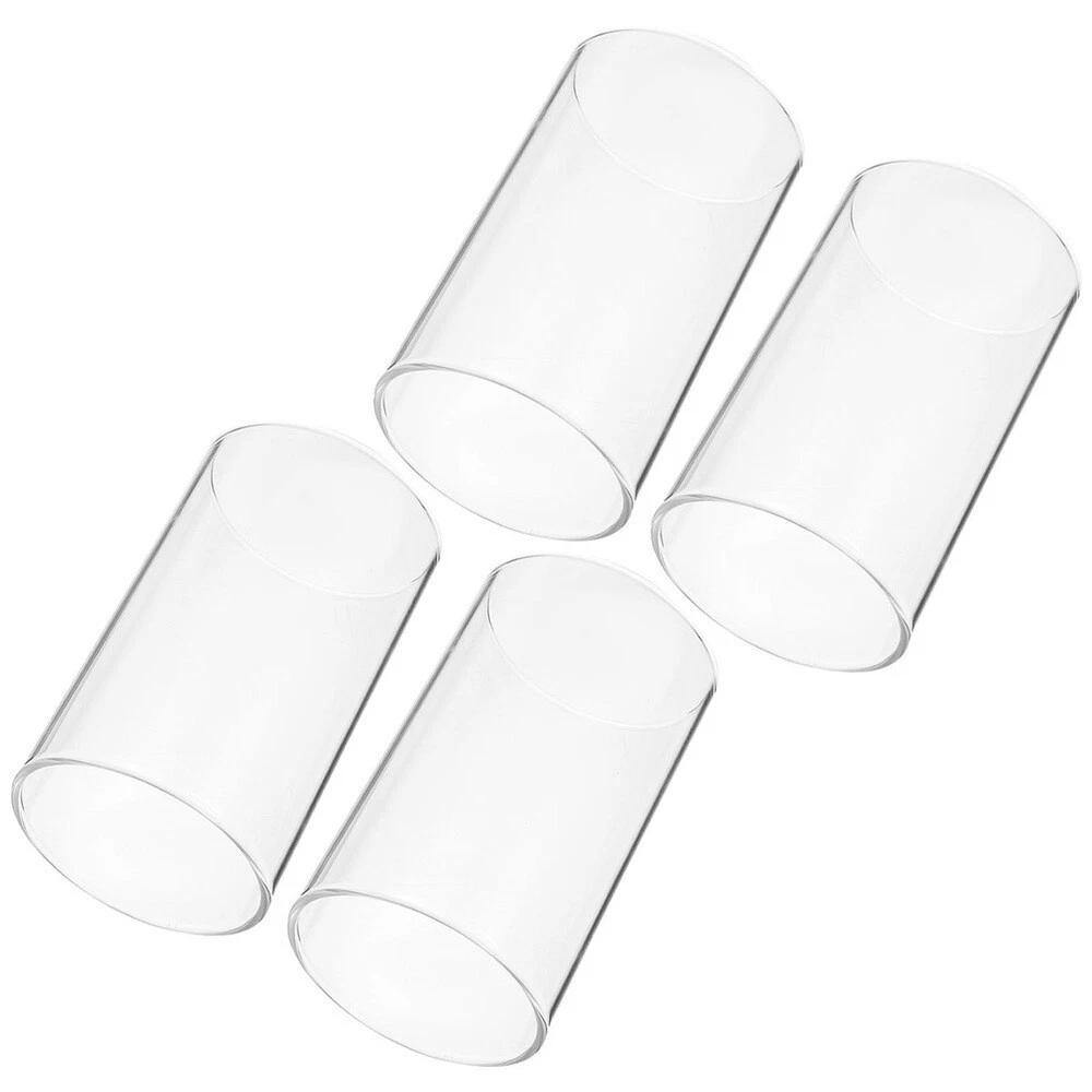 4 Pcs Glass Candle Lampshade Cylinder Open Ended for Candles