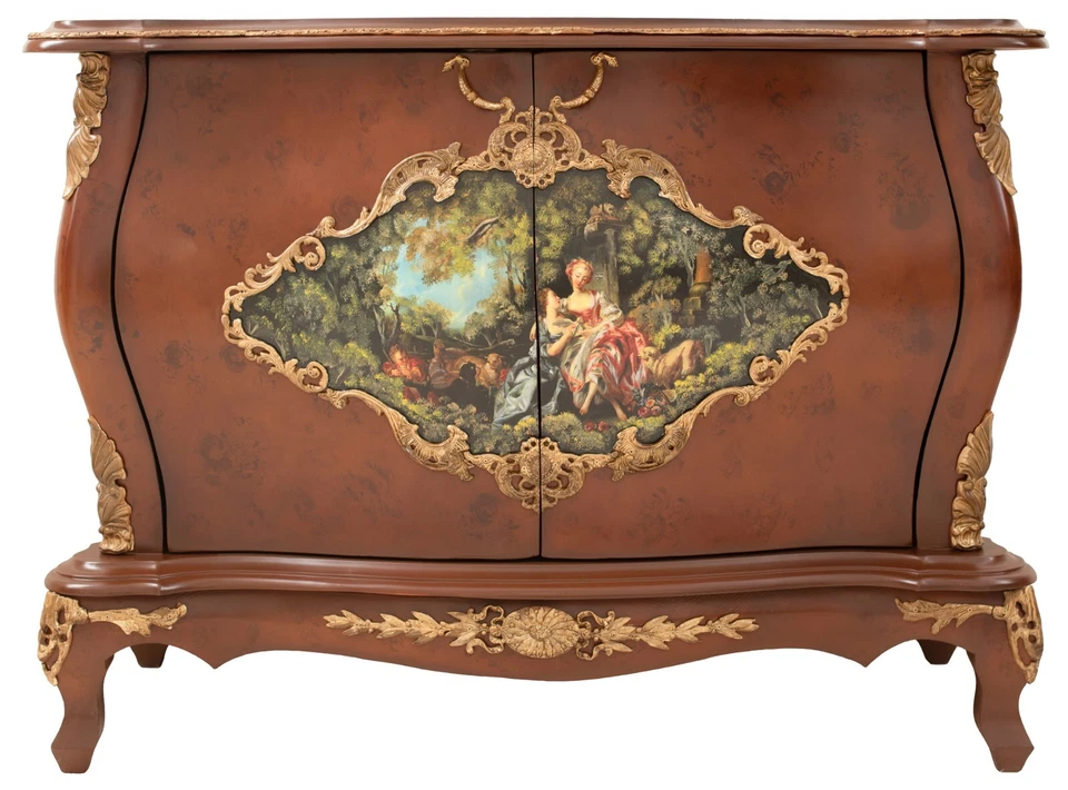 Aparador Antiguo Doble Puerta Amiko Buffet B015 / 116X59X85 Cm-Marrón Dorado Foto 2 de 4