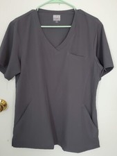 Women's Flexcore Scrub Top Size Large Gray Color pre-owned Very Good