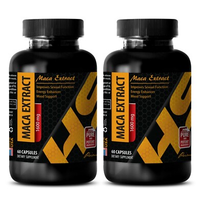 Enhancer Supplement - Pure MACA ROOT EXTRACT 1600mg - 2 Bottle 120Caps
