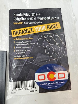 Vehicle OCD Vehicle Organizer For Honda Pilot (2016+) Pasport (2019+) SLX130