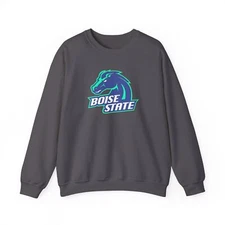Boise State Broncos Neon Logo Sweatshirt, College Fan Graphic Crewneck, Unisex