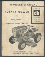 David Bradley Suburban Riding Tractor Owner Mower manual 917.60603 12 pages