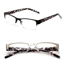 Rectangular Readers Half Metal Frame Reading Glasses Half Frame Optical Quality