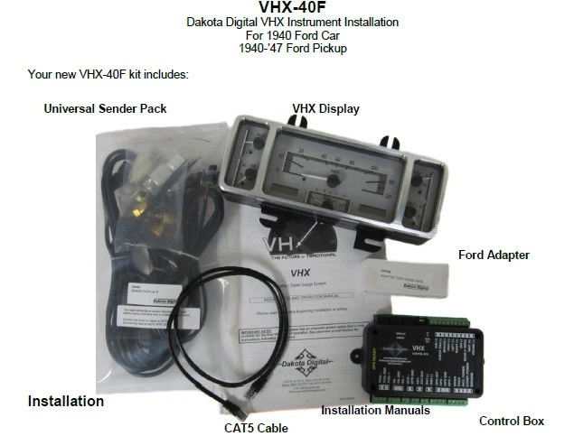 Dakota Digital 1940 Ford Car 40-47 Pickup Truck Analog Gauge System VHX-40F-K-W - Image 4 of 4