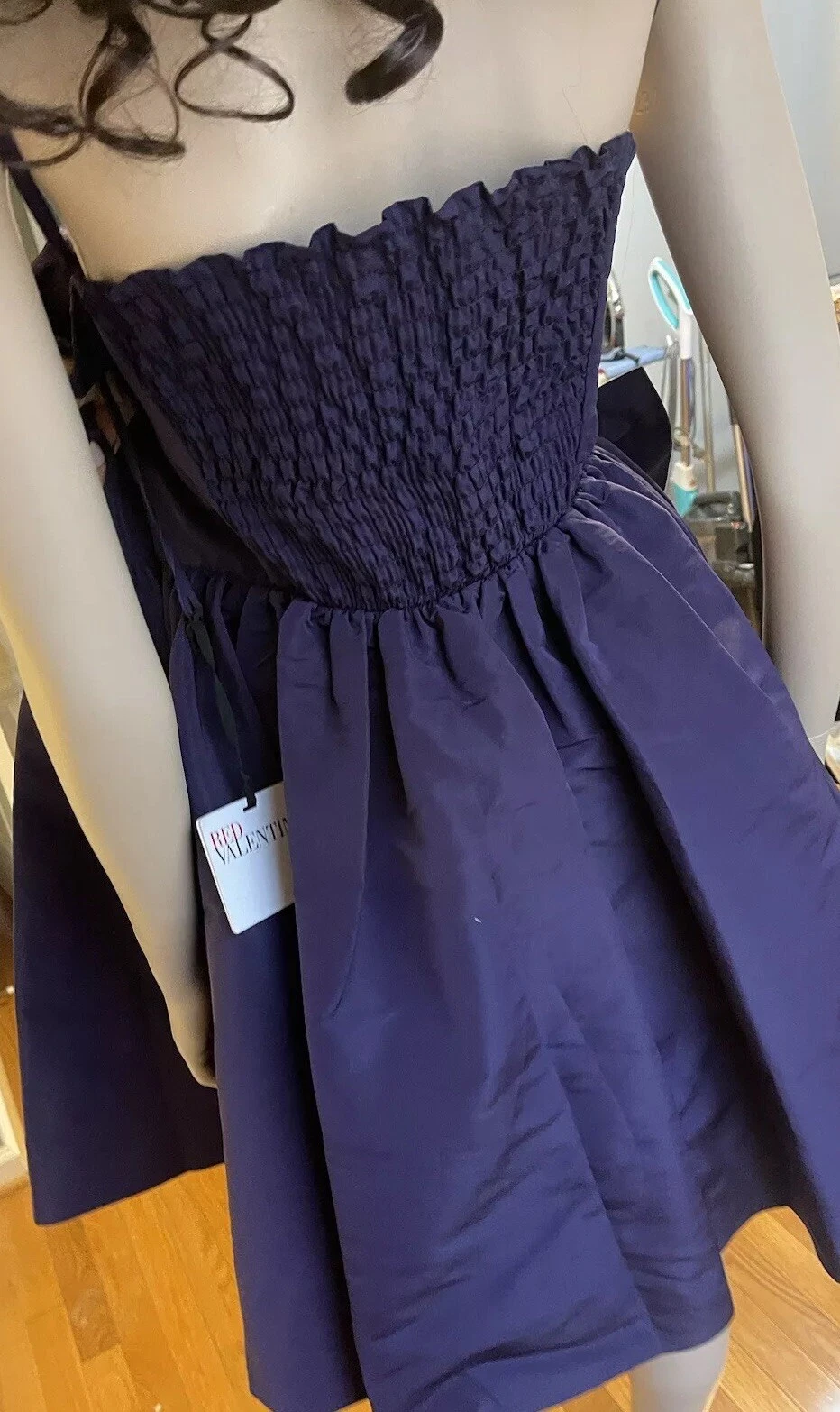 NUOVO ROSSO VALENTINO taglia 48 (EU) L XL viola taffettà splendido abito Italia $795