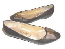 Selby Comfort Flex Leather Metalic Silver Gold Shoes Sz 7 AA made in USA EUC