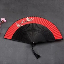 Vintage Chinese Folding Fan Bamboo Silk Fan Hand-Held High Quality Party Fan
