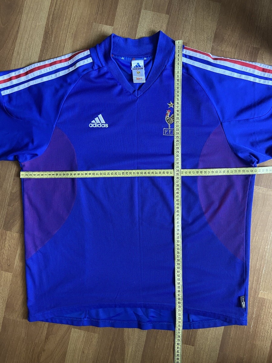 FRANCE 2002 2004 HOME FOOTBALL SHIRT SOCCER JERSEY ADIDAS sz FRANCE 2002 2004 HOME FOOTBALL SHIRT SOCCER JERSEY ADIDAS sz