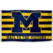 MICHIGAN WOLVERINES 3'X5' FLAG BANNER **100% FULL COLOR ON BOTH SIDES OF FLAG**