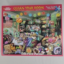 Clean Your Room White Mountain Puzzle 1000 Pc 1098S RARE Jigsaw MISSING 1 Pc Vtg