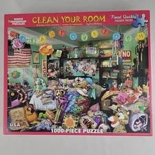 Clean Your Room White Mountain Puzzle 1000 Pc 1098S RARE Jigsaw MISSING 1 Pc Vtg
