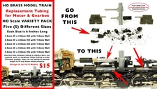 HO Scale Brass Locomotive Replacement Tubing for Motor and Gearbox Shafts NEW!