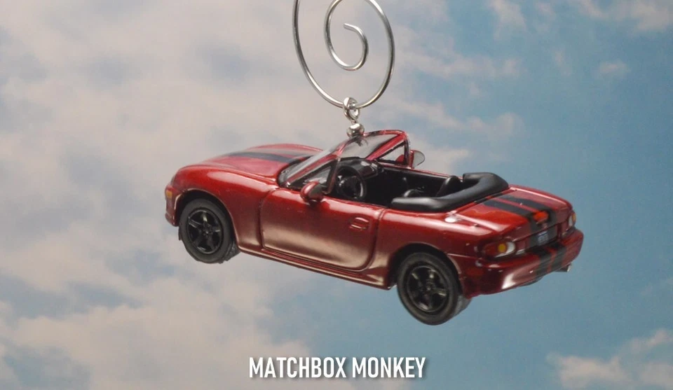 Mazda MX-5 Miata (NB) rojo oscuro adorno de Navidad convertible coche deportivo roadster Foto 3 de 4