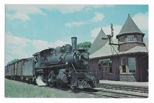 Postcard Chelsey Ontario Canadian National No. 86 Train Chuffs Into Station