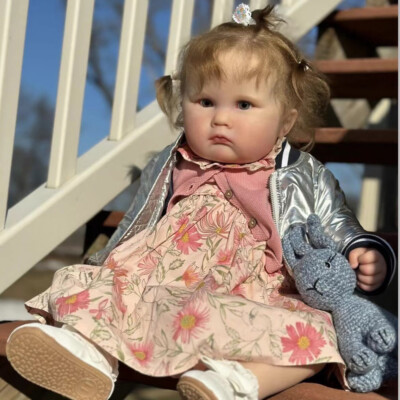 25in Finished Reborn Baby Doll Charlotte Toddler Girl Rooted Hair