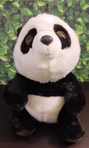 Aurora Panda Bear Lin Lin Plush Black White 16" Auroraworld - Picture 23 of 23