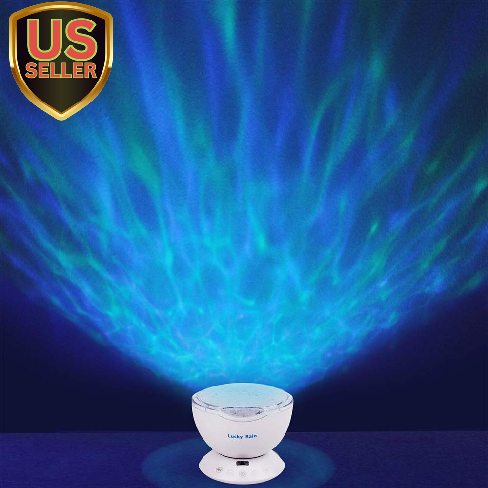Ocean Wave Night Light Projector with Music Player Romantic Color Changing LE...