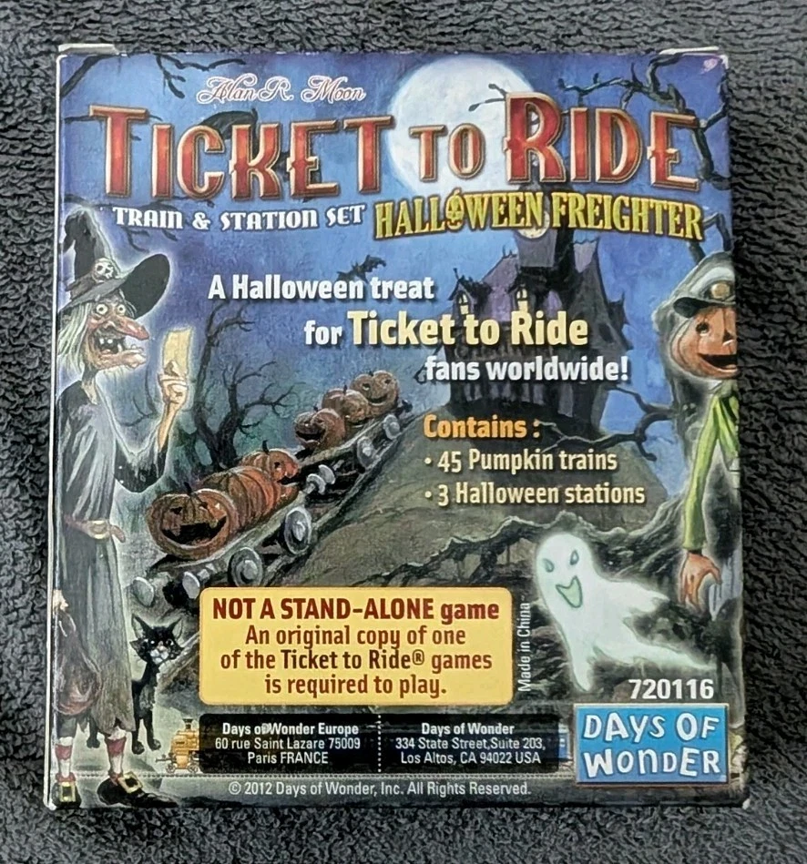 Ticket To Ride Halloween Freighter pumpkin train cars expansion promo - Image 2 of 2