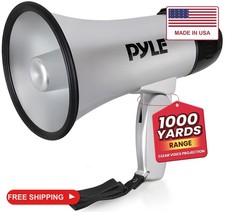 Pyle Portable Megaphone Speaker Siren Bullhorn - Compact, Battery Operated, 20W
