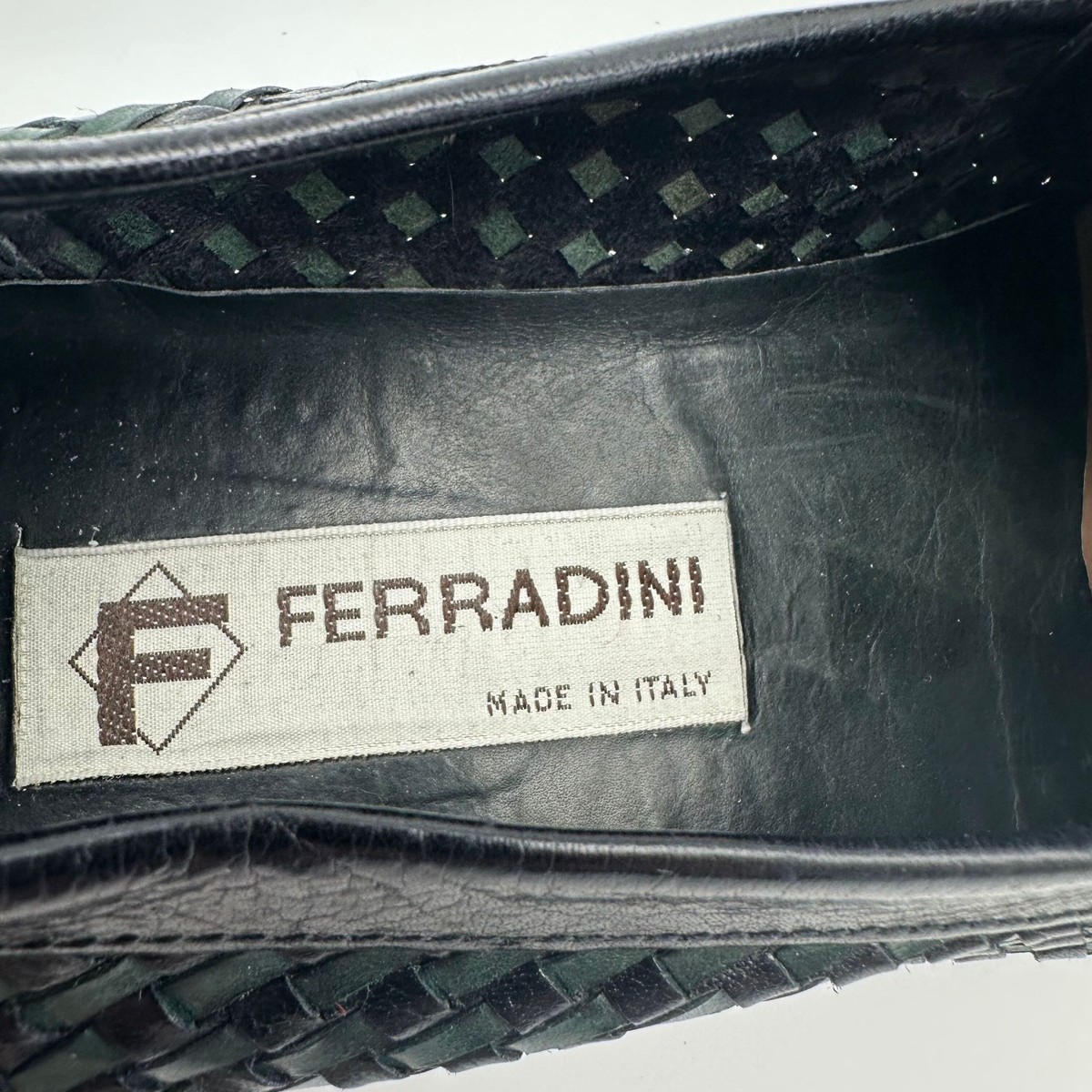 DANIELE FERRADINI Italian Soft Leather Loafers - Black Green Weave - Mens Size 9 $_32.JPG?set_id=880000500F main image 4