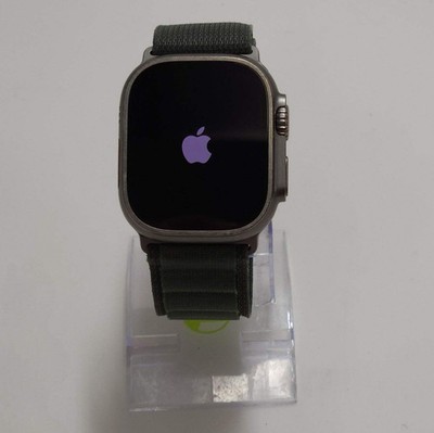 Unlocked Apple Watch Ultra 49MM Natural Titanium Green/Gray Trail Loop A2622