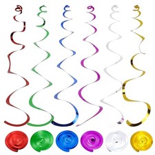 36 Pack Party Hanging Swirl Decorations Plastic Streamer for Ceiling Hanging