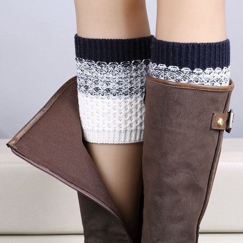 Toppers Winter Warm Crochet Knitted Leg Warmers Leggings Boot Cuffs Socks - Picture 3 of 14