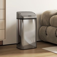 Stainless Steel Automatic Sensor Bin, 48L Rubbish Bin for Recycling and Waste