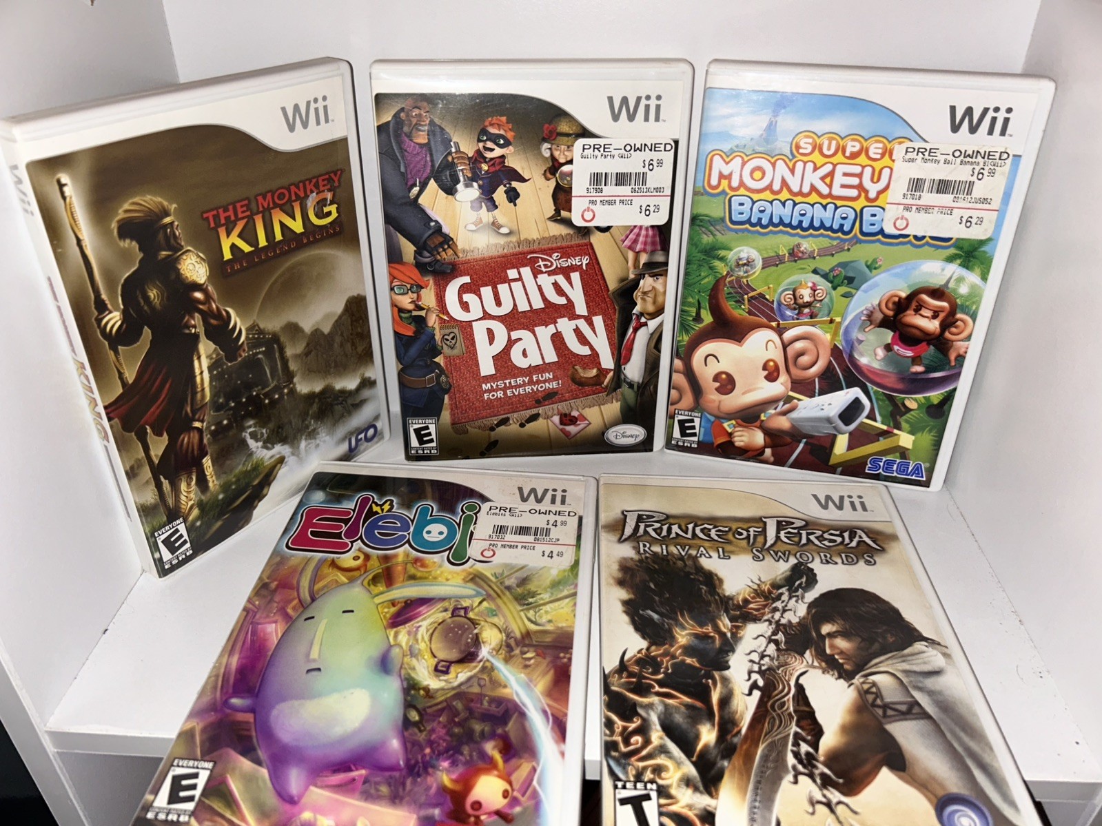 Nintendo Wii  Lot CIB Elebits Price of Persia Monkey Ball Guilty Party tested