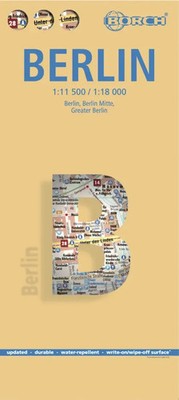 Borch Map Berlin | Berlin, Berlin Mitte, Berlin Großraum. Markier- u. abwischbar