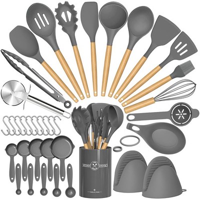 Umite Chef 36pcs Silicone Kitchen Cooking Utensils with Holder, Heat Resistant C