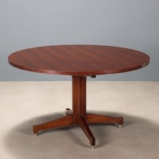 Table de Salle à Manger Vintage Plaquée Bois Exotiques Années 1960 Originale