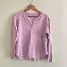 Duluth Shirt Womens Pink Slow With The Flow Long Sleeve Cotton Slub Knit Large